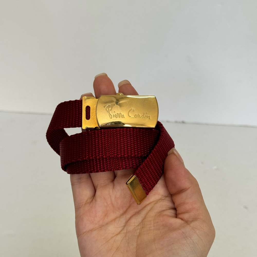 Pierre Cardin Red Belt with Gold Buckle